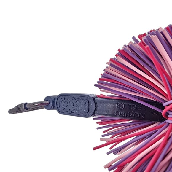 Vintage Koosh Ball Oddzon Keychain Red Purple Pink 1991 Retro Nineties - Picture 5 of 8